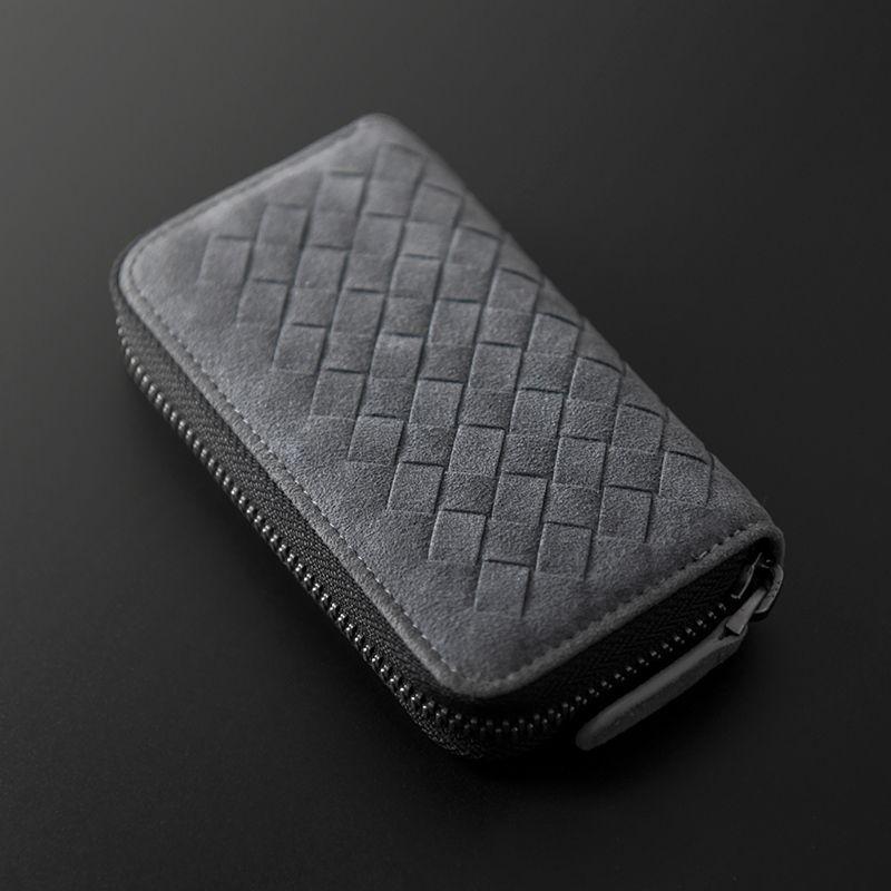 Key Organizer Wallet With Pu Material And Vintage Weaving Design For Daily Use