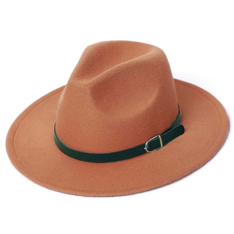 European Retro British-Style Jazz Top Hat with Buckle - Unisex Flat Top for Gentlemen and Ladies