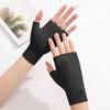 Autumn and winter warm writing German velvet self-heating fashion autumn and winter half-finger gloves student version gloves warm and cold-proof