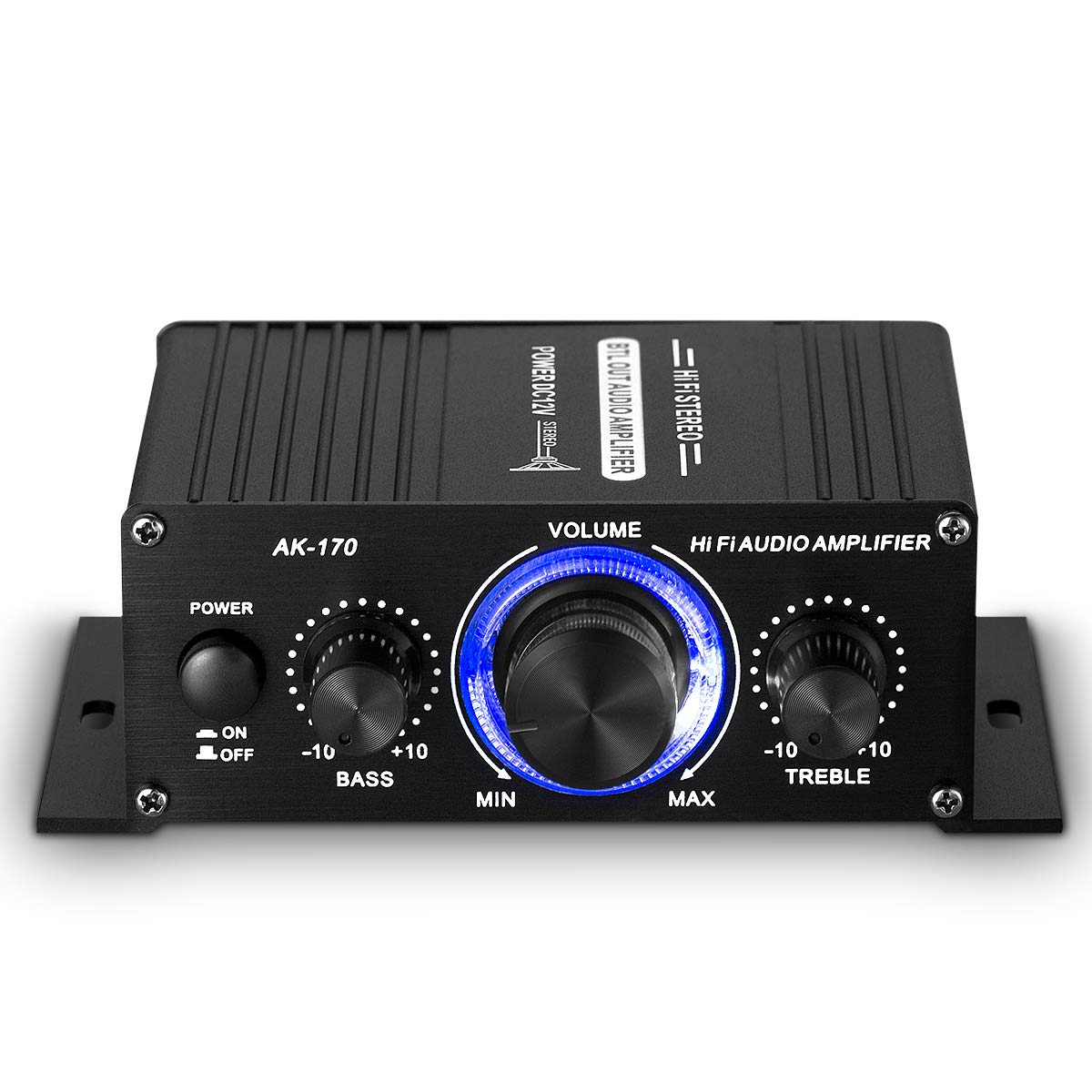 

AK-170 Мотоциклетный стерео цифровой усилитель мощности, Компактный цифровой усилитель 12 В с адаптером питания 12 В/5 А