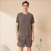 Modal Men's Ice Silk Summer Short-Sleeve Pajamas Set, 2025 New Teen Home Wear.