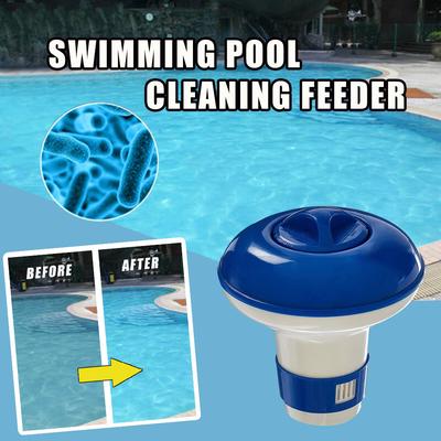 4PC Deluxe Large Blue and White Floating Swimming Pool  Dispenser 5 Inch
