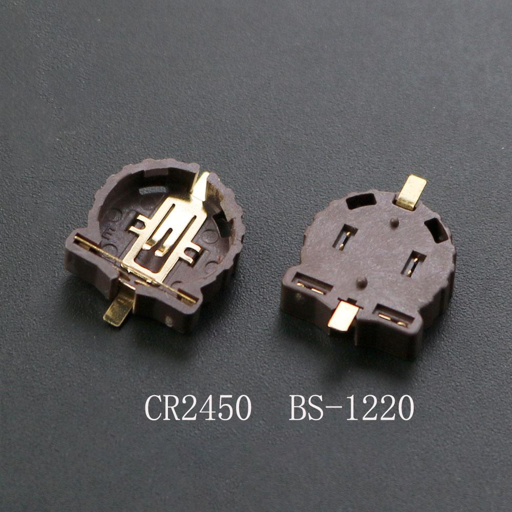 2PCS Button Battery Holder Storage Box Fixed BS-2 BS-6 BS-8 CR2450 CR2032 Plug Type Button Cell Battery Organizer