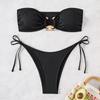 Yi Yong 2024 Lace-up Bandeau Bikini Two-Piece Swimsuit