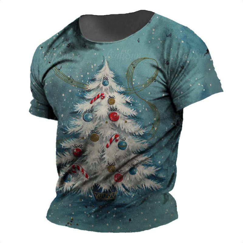 Christmas O-Neck Men's T Shirts 3d Print Short Sleeve Man Tees Tops Holiday Male Casual Oversized Shirts High Quality Clothing