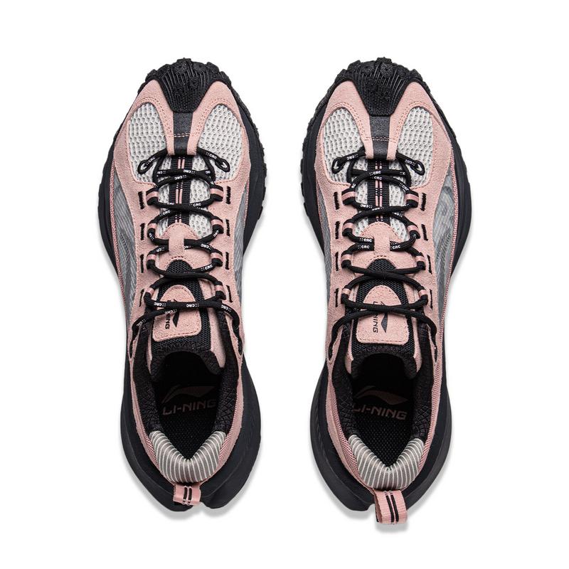 Li Ning Youxia CRC Comfortable Versatile Wear-Resistant Non-Slip Low-Top Casual Shoes Unisex Casual Shoes Pink Gray AZGV051-3