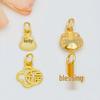 Gold Plated Shajin Fu Character Lucky Bag Necklace and Bracelet Charm
