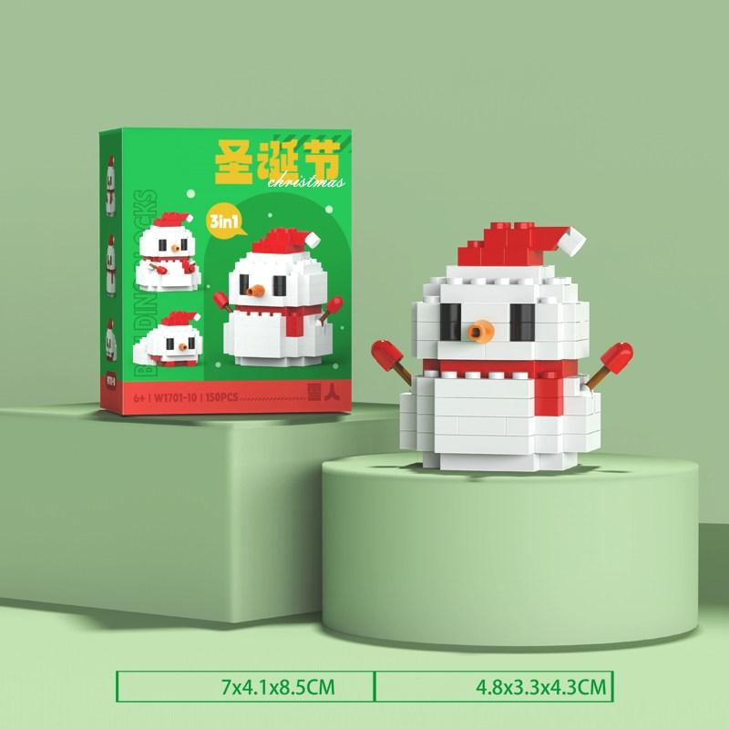 Santa Claus Building Blocks Christmas Tree Elk Model Educational Children's Toys Cute Assembled Model Ornaments Decoration