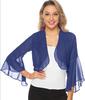 Cardigan da Donna a Maniche Lunghe Scollo a O Stile da Pendolare Coprispalle in Chiffon Monocolore Bolero Top Casual