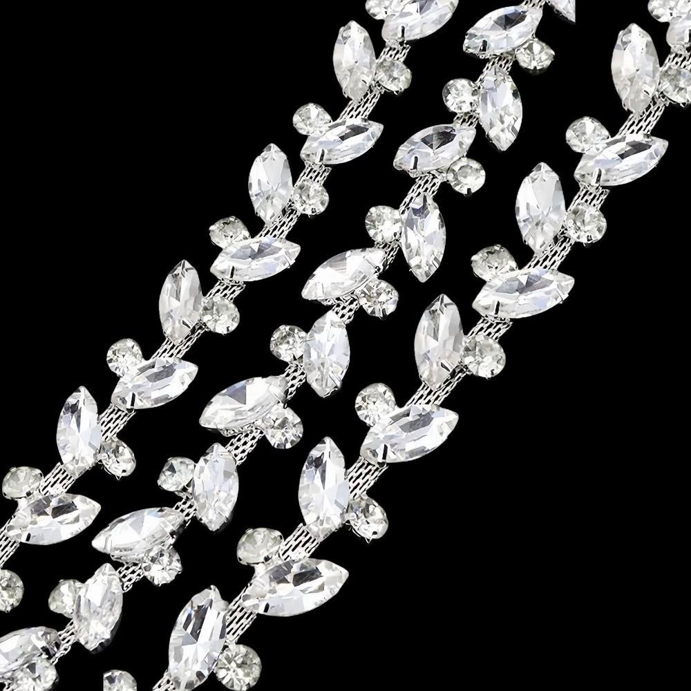 1Yard/90cm Rhinestone Border DIY Multi-color Crystal Diamond Ribbon Versatile Self-adhesive Rhinestone Chain