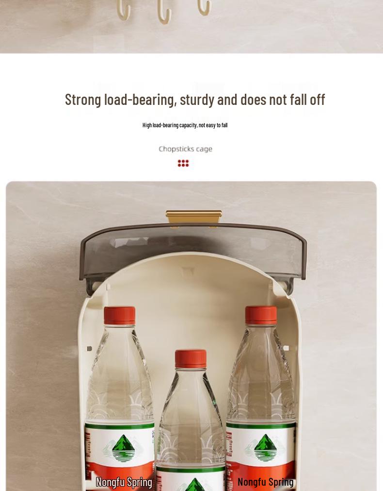 Wandmontierter Klappdeckel-Stäbchen- & Utensilienhalter