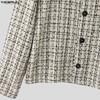 INCERUN Autumn Elegant  Men Long Sleeve Casual Plaid Buttons Texture Jackets Coats