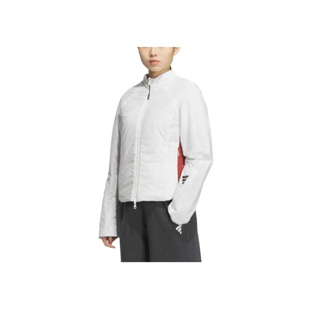 Adidas Sports Lifestyle Series Casual Slim Fit Warm Stand Collar Reversible Jacket Women Jacket Bright-White JM4248