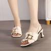Internet celebrity fashion sandals women's summer 2025 new models this year popular fashion women black temperament high heels