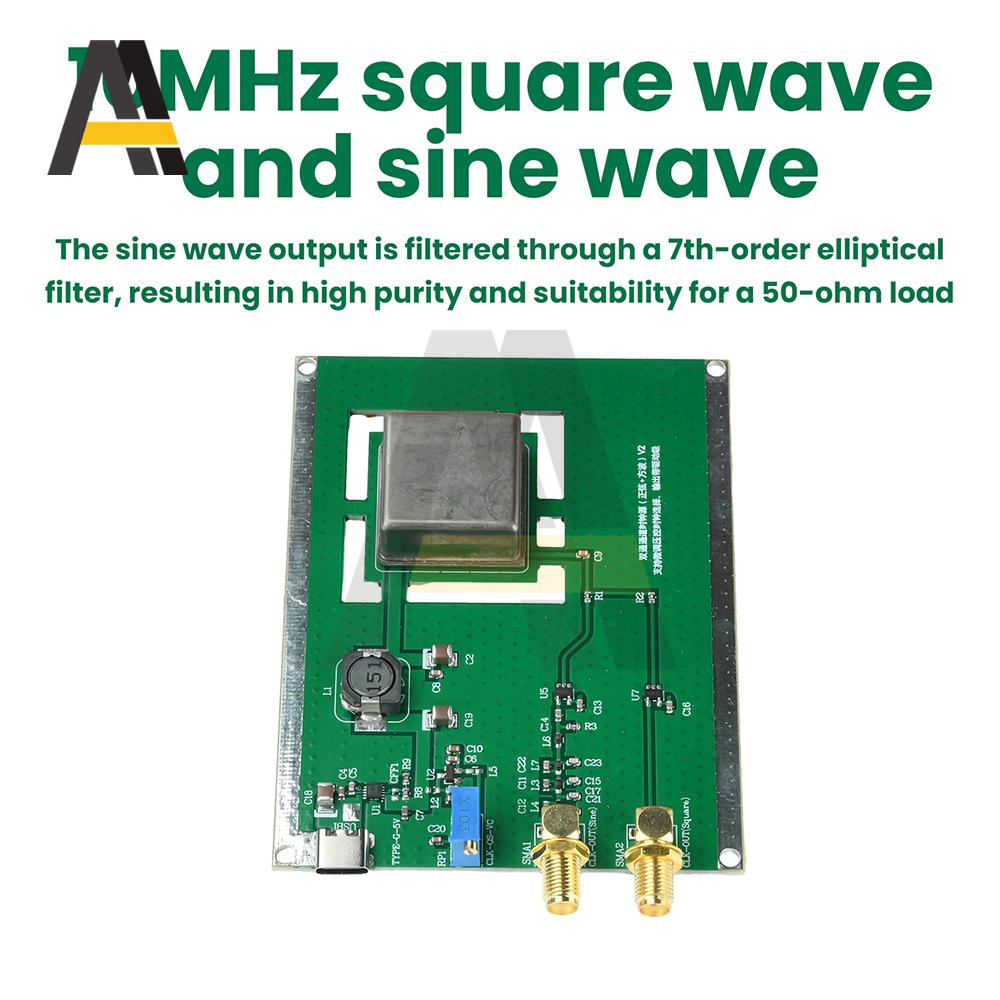 10MHz Sinewave Output OCXO Board Frequency Standard with Type-C Cable Stable Constant Temperature Crystal Oscillator