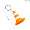 Mini Traffic Cone Keychain Funny Orange Roadblock Keyring Cute Simulation Bag Charm Creative Car Pendant Novelty Toy Gift Item