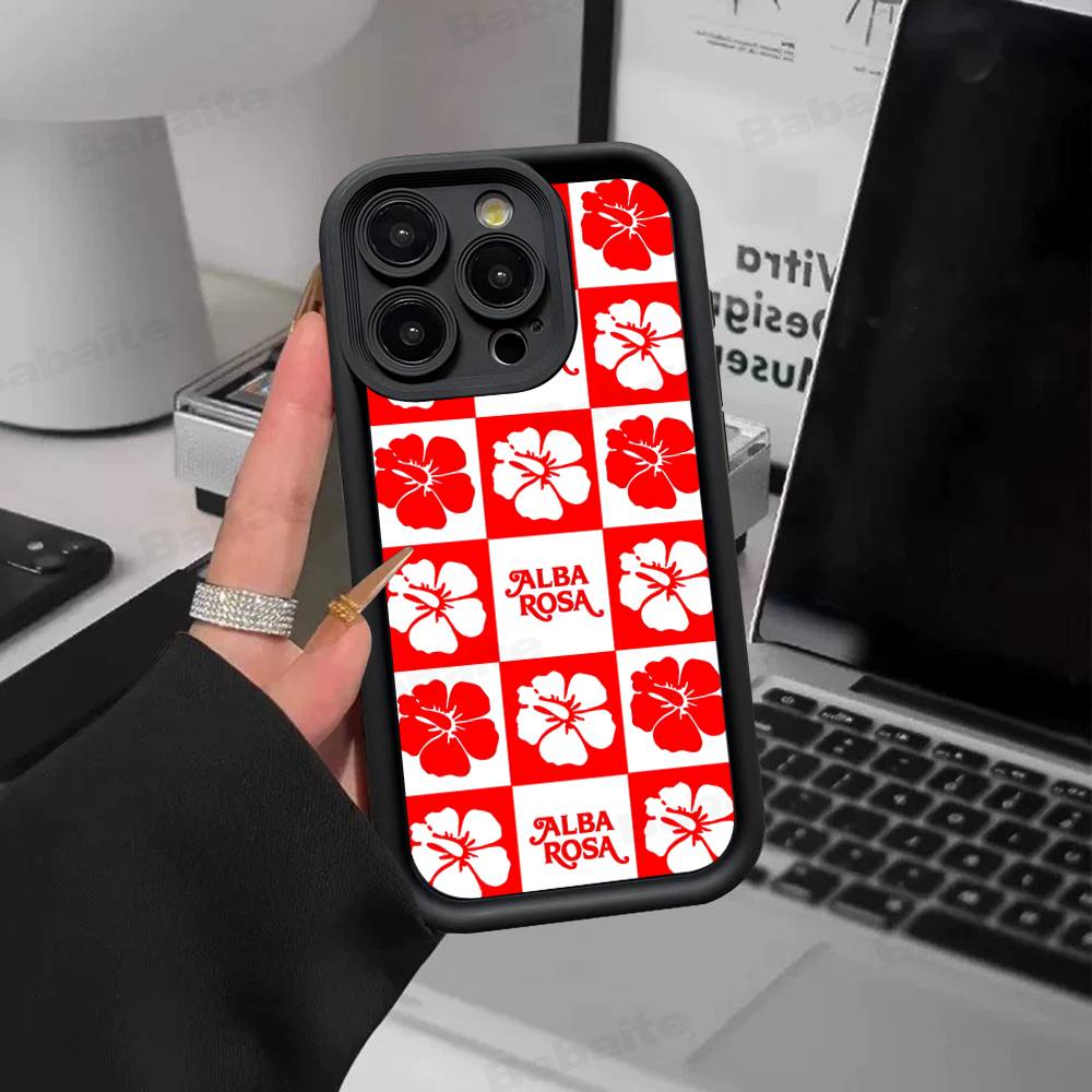 Fashion A-ALBA R-ROSA Silicone Phone Case For IPhone 17 Pro Max 16 15 14 13 12 11 Plus 17 Air