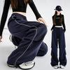 Pantaloni della tuta a righe a vita alta con polsini da donna - Autunno 2025