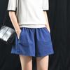 Plus Size Women's Retro Artistic Cotton Summer Casual Elastic Waist Wide-Leg Shorts