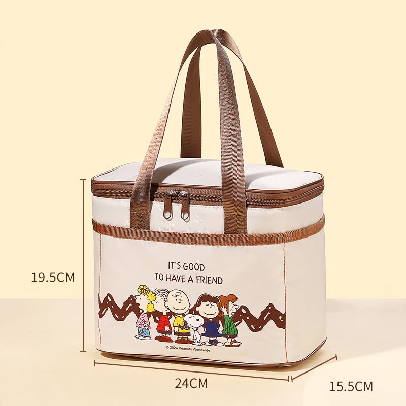 Snoopy Lunch Bag, Tote Bag, Lunch Bag, Storage Bag, Sundries Bag, Large Capacity, with Pockets, Lightweight, for Commuting, School, Women, Girls,