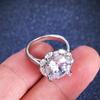 Classic Four-claw S925 Silver Ring 5ct Moissanite Ring Female Double Row Diamond Ring Engagement Ring Wedding Ring Gift for Girlfriend