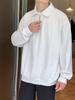 Men's Korean Style Casual Loose Half-Zip Lapel Polo Knit Top