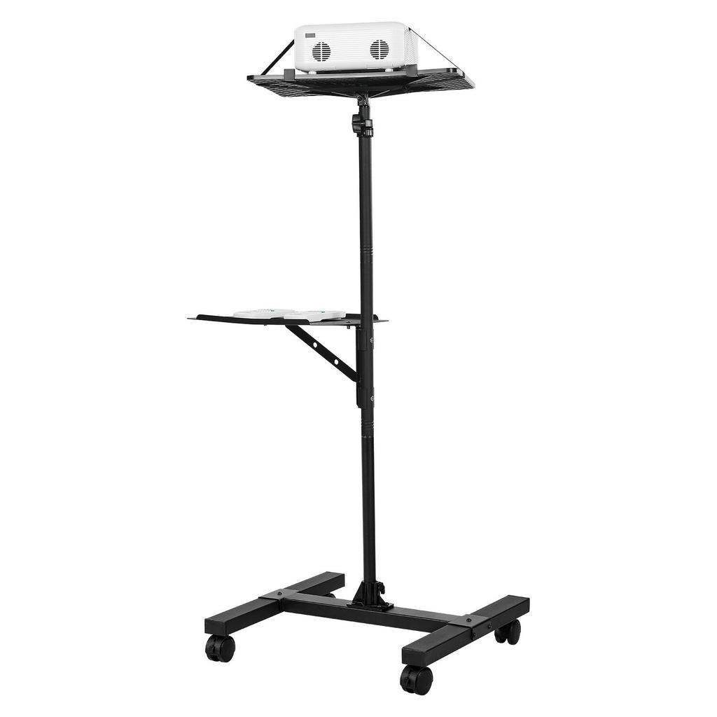 Projector Stand, 2 Shelves Laptop Floor Stand, Projector Stands Table with Adjustable Height 860 to 1360mm, I-Beam Frame Projectors Stands Tripod for
