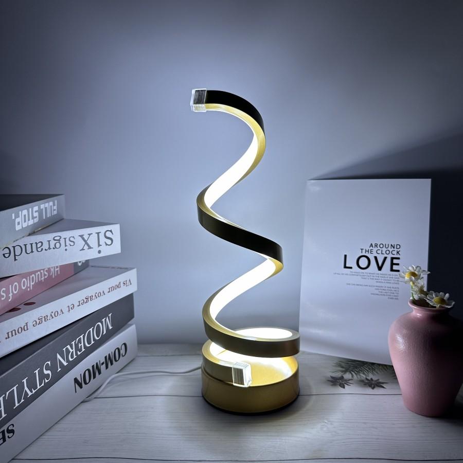 Creative Modern Gold S lamp USB three-color Dimming Living Room Desktop Decorative Lamp