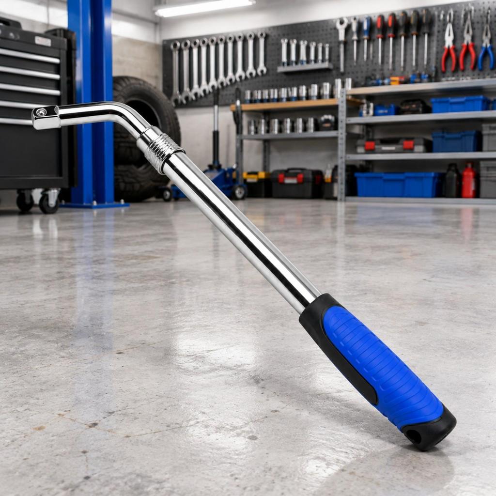 LShaped Lug Nut Wrench Telescopic Tire Adjustable Length Tool for Drivers, Automotive