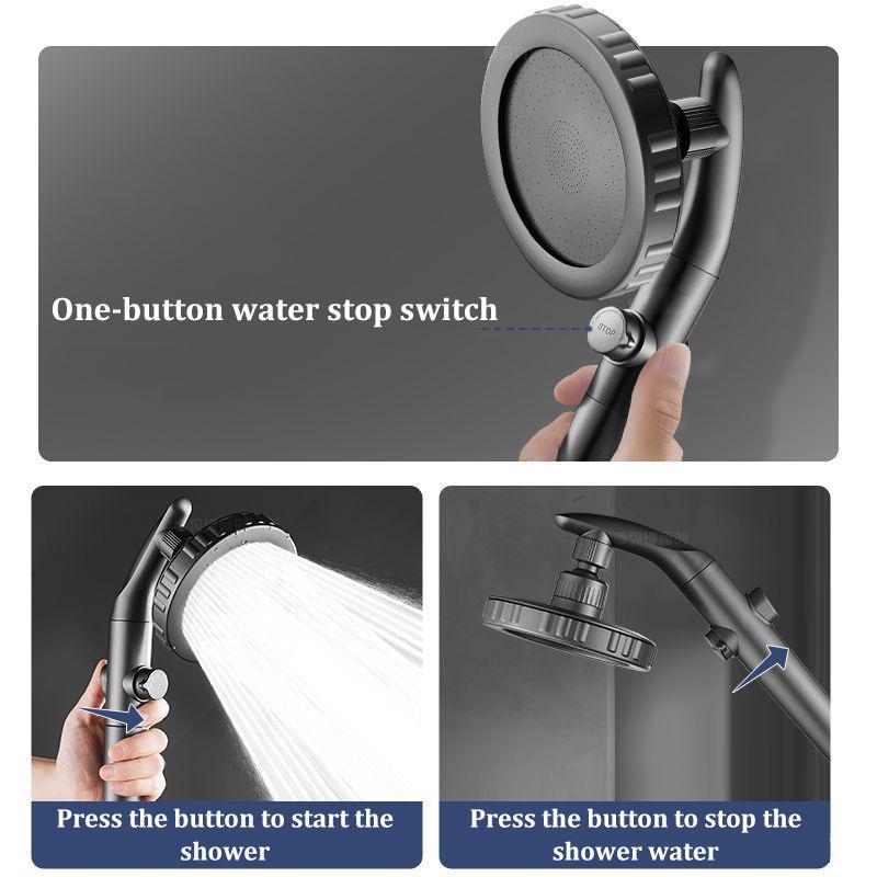 Handheld overhead shower head dual-purpose booster shower head elbow bathroom accessories shower set large water outlet