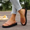 Women's Plus Size New Summer Casual Chunky Sole One Strap Slide Sandals