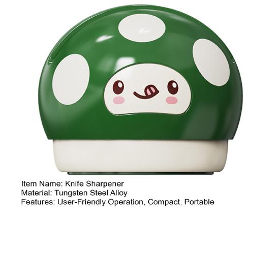 Cartoon Suction Cup Knife Sharpener with Tungsten Steel Blades Portable Non-Slip Knife Sharpener for Kitchen Knives Scissors Easy-to-Use Kitchen