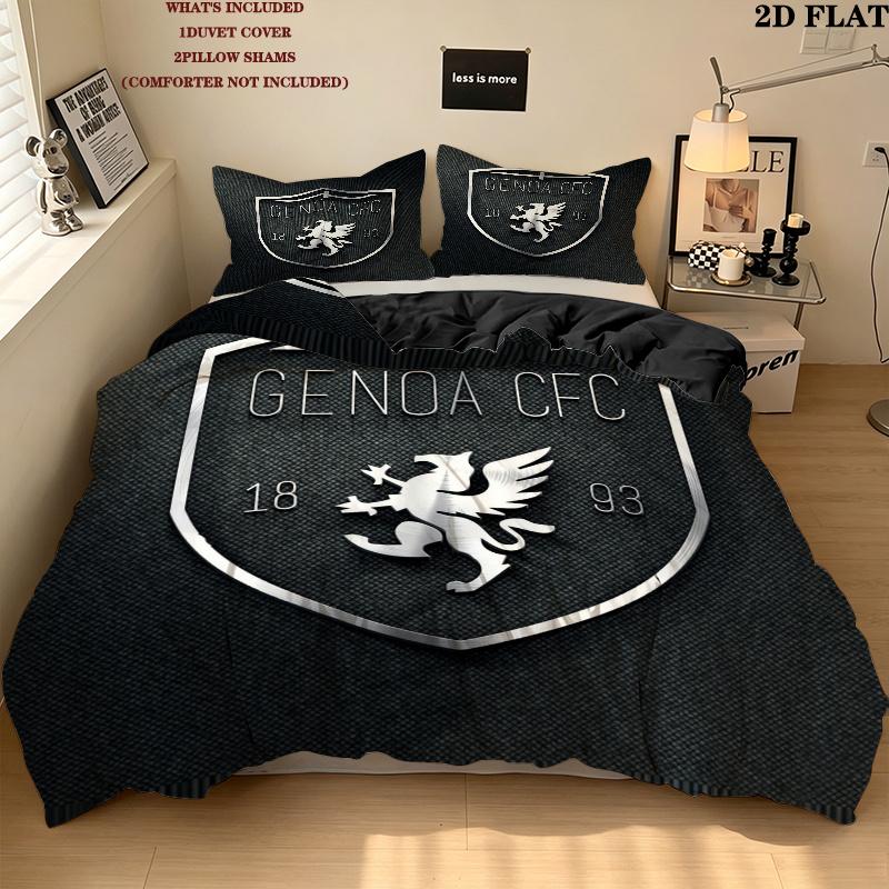 Genoa CFC Pattern Bedding Home Decoration Birthday Gift ( 1 duvet cover + 2 pillowcase, without core),fan merchandise.