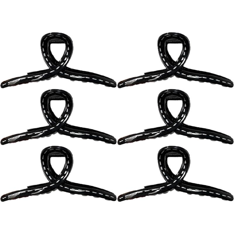 13cm Korean Hand-drawn Line Hair Clip Women's Summer New Fashion Simple Shark Clip Hair Accessories