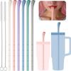 NiHome 6PCS Silicone Anti-Wrinkle Straws for 40oz 30oz Stanley Tumblers w/Brushes, Izable Length Wrinkle Free Straws for Various Size Cups, No