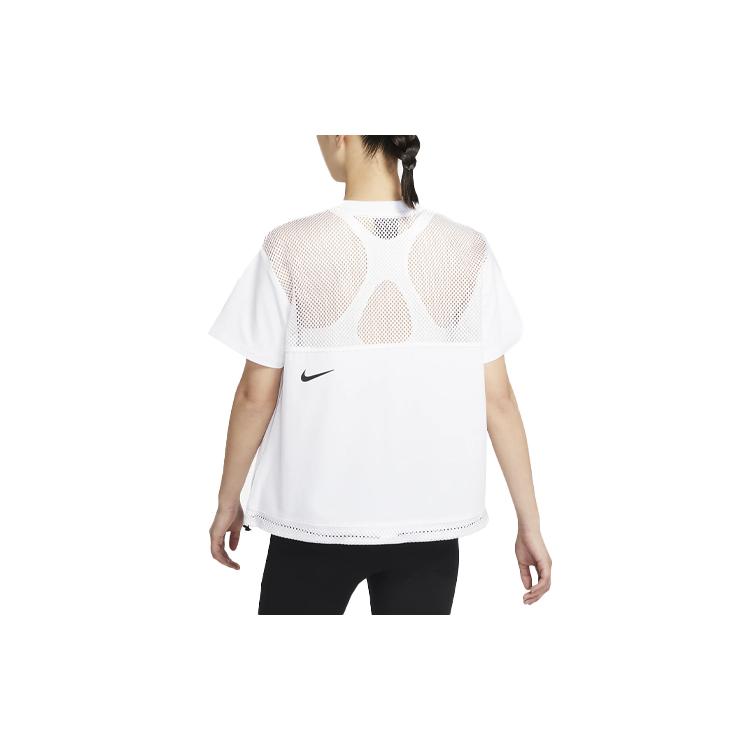Nike SPORTSWEAR TECH PACK T Shirts Women's White Crew Neck Moderate Straight Fit DC8116-100