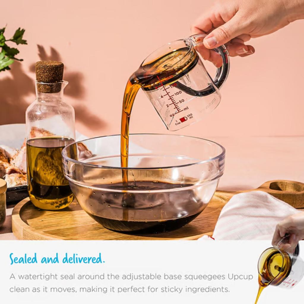 4-in-1 Adjustable Measuring Cup with 1/4 Cup 1/3 Cup 1/2 Cup 1 Cup Red Graduations 11.6 X 9 Cm Diameter X Height 1 Piece