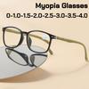 New Ultra Light Myopia Glasses Unisex Fashion Square Full Frame ShortSight Eyeglasses Simple and Comfortable Minus Sight Eyewear