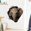 Realistic Torn Paper Hole Elephant Self Adhesive Wall Sticker No Residue for Bedroom Living Room Wall Decor