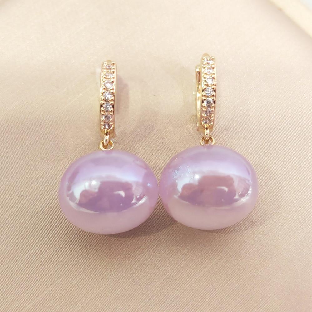 Neue Mode Bunte Perlen Baumeln Ohrringe für Frauen Hochzeit Schmuck Zirkonia Eardrop