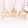 Barok Yıldız Taç Kristal gelin taçları Rhinestone Pageant Diadem Gelin Yıldız Headdress Düğün saç aksesuarları Tiara De Noiva