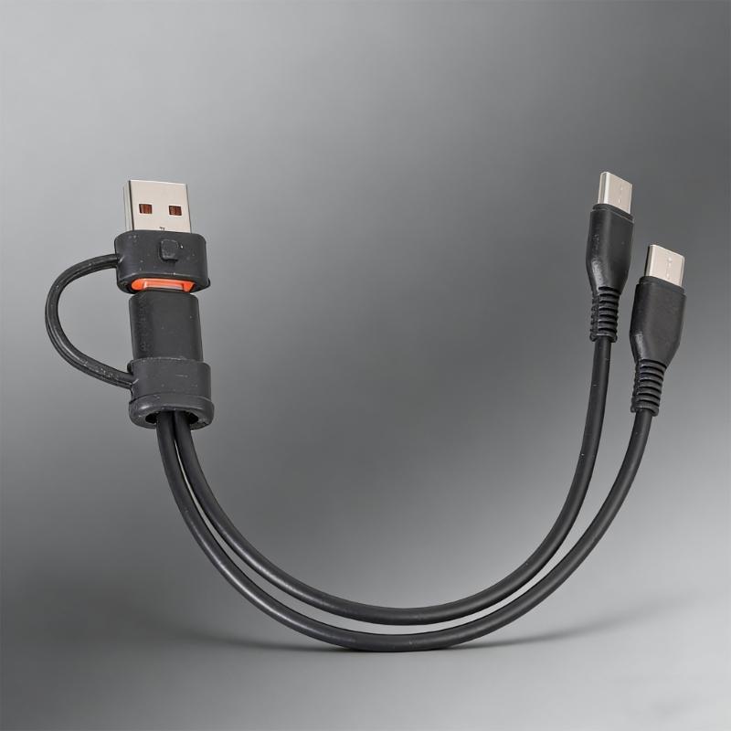 USB C Splitter 1 in 2 Out Charging USB C Data Splitter Extension Cable Type C+USB Adapter for Phone Laptop Accessories