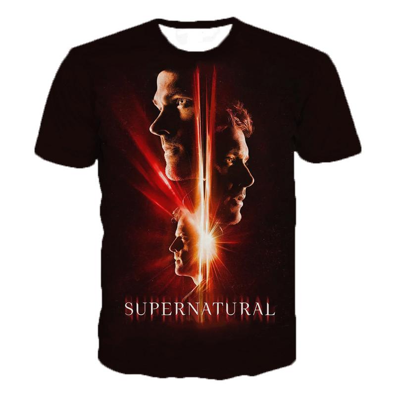 Supernatural TV Series 3D Print T-Shirts Men Women Fashion Streetwear Oversized Short Sleeve T Shirt Male Tees Tops Man Clothing