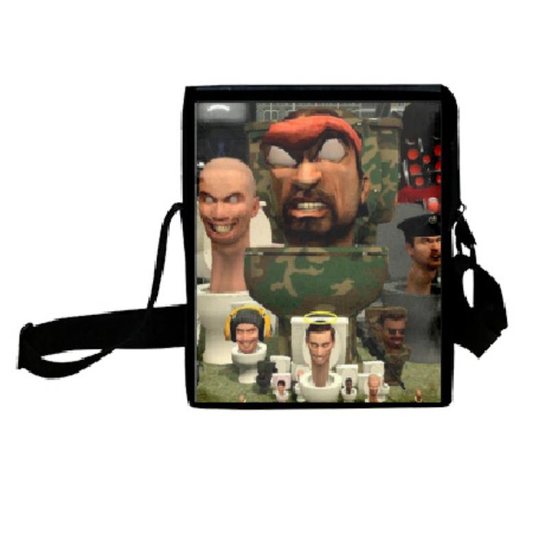 Cartoon Toilet Skibidi Backpack Pencil Case Large Capacity Schoolbag Travel Bag