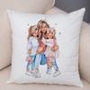 Beautiful Super Mother And Baby Throw Pillow Cover With Short Plush Print For Living Room Sofa Decoration Cushion Cover