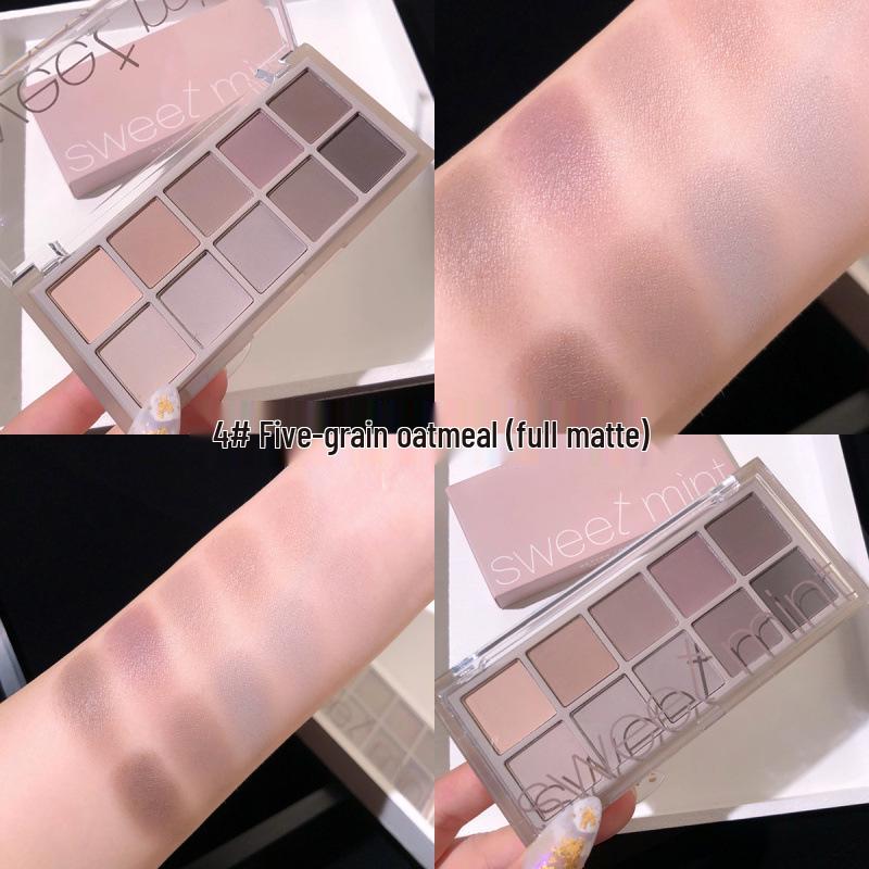 Sweet Mint Ten-Color Eye Shadow Palette - Shimmer, Matte & Glitter for Daily Wear