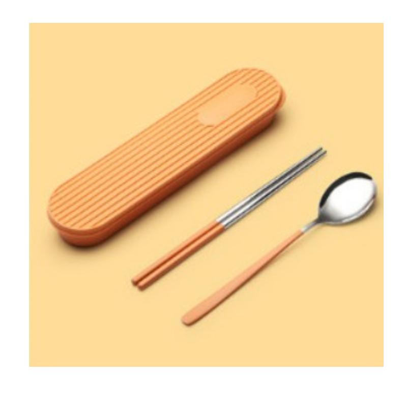 Set di posate portatile silenzioso – Custodia per posate da pranzo da viaggio (cucchiaio e bacchette) (Uso di JIN dei BTS)
