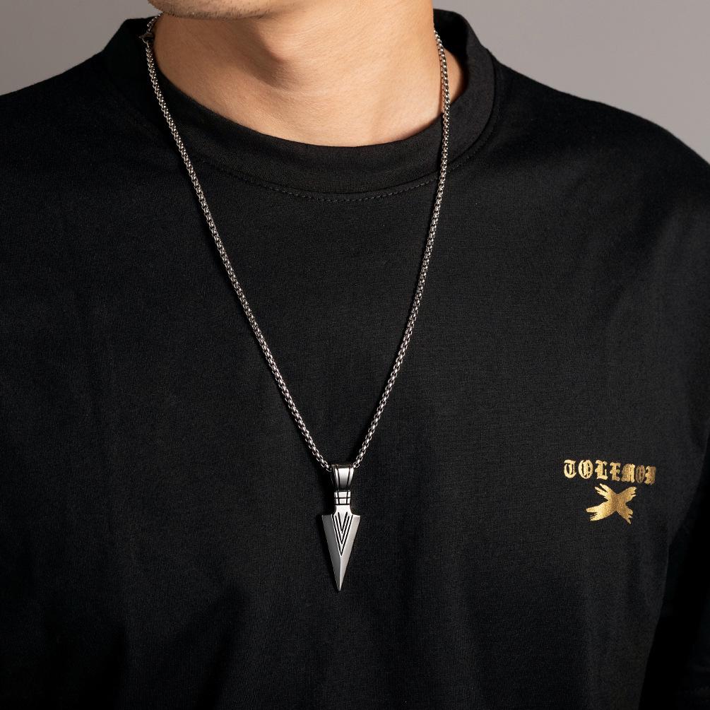 Colier Hip-Hop Trendy din Oțel Titan pentru Bărbați - Fashionabil, Versatil și Accesoriu Emoțional pentru Cuplu.