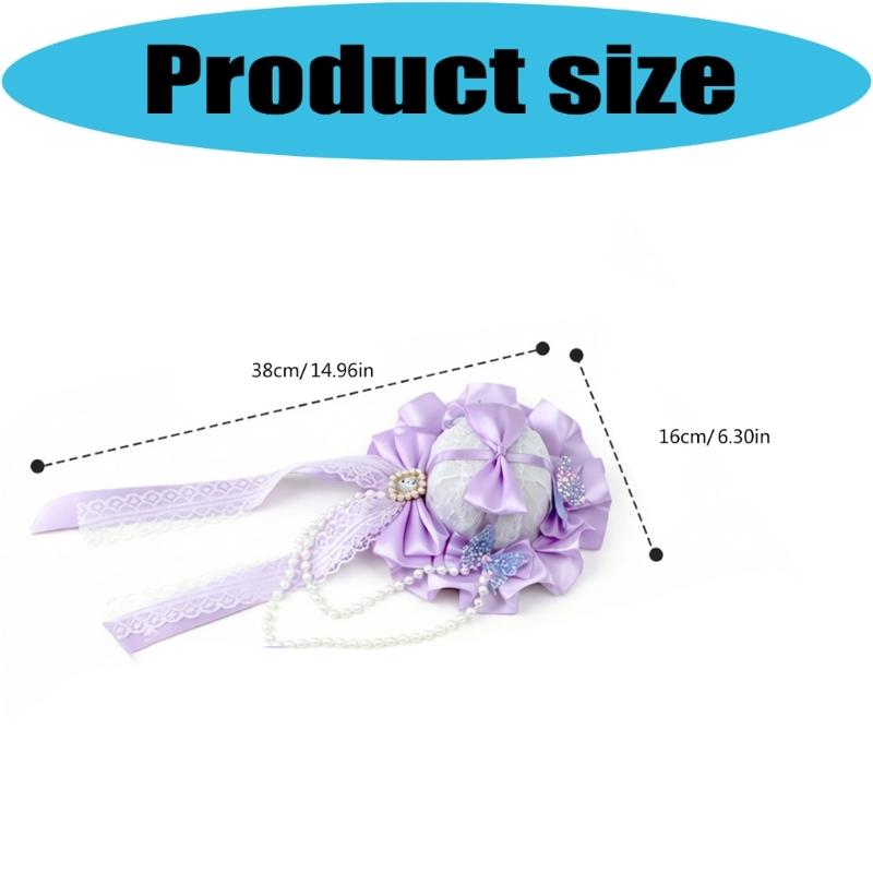 Elegant Anime Butterfly Bows Hair Accessory Costume Headpiece Hair Decoration With Lace For Cosplay And Daily Wear