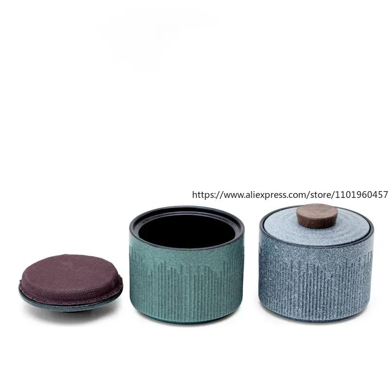 Small Sealed Jar Tea Caddy Ceramic Jar Tea Box Portable Tea Can Container Organizer Candy Jars Decorative Storage Tank